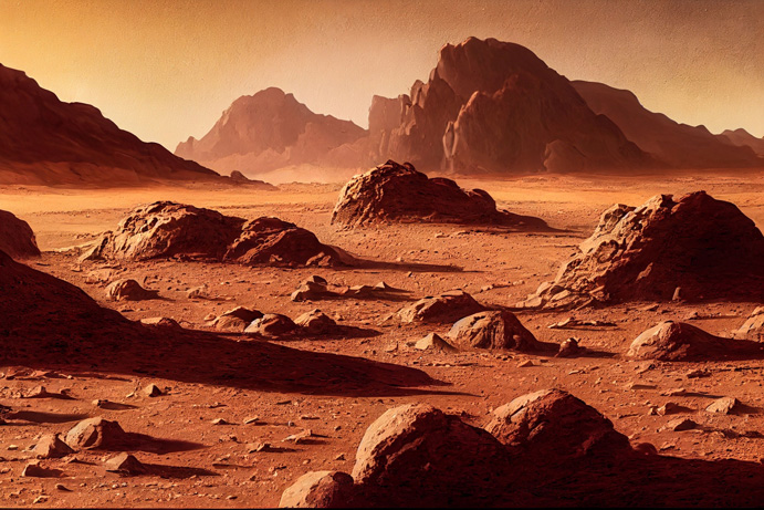 mars and the martian landscape - intelligent life in the universe