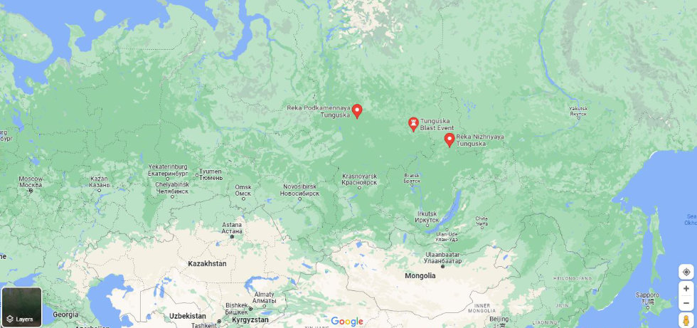 map of russia - tunguska event - time slips - supernatural chronicles
