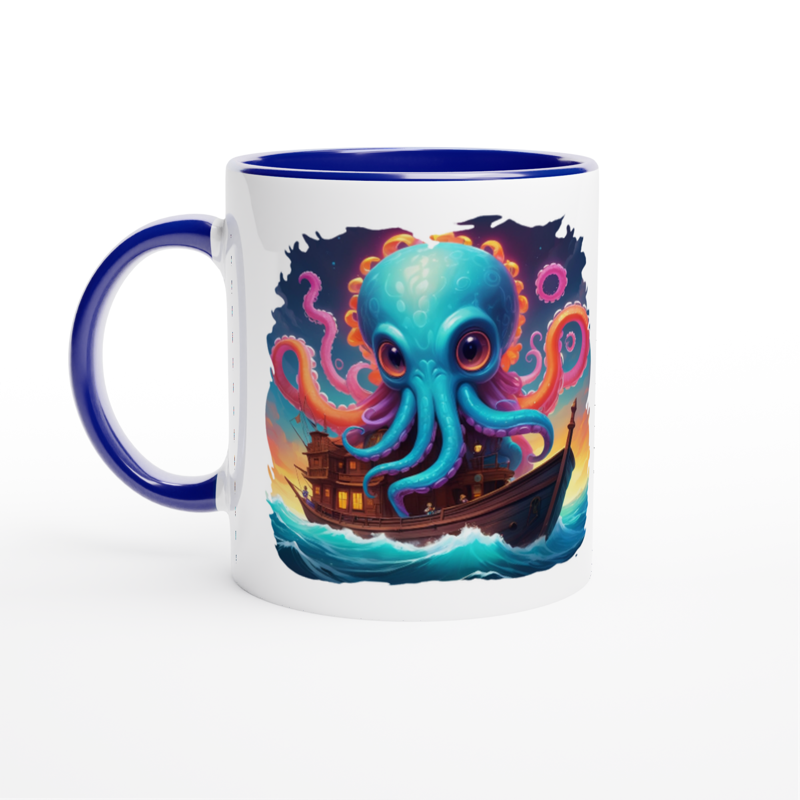 BLUE Front of Kraken Mug