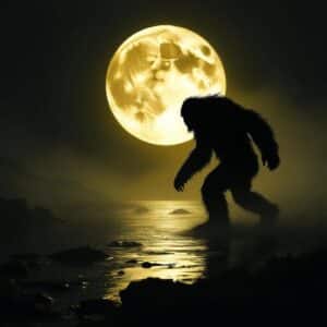 Nighttime river crossing in 2025 cryptid footage with clear evidence of Bigfoot sightings